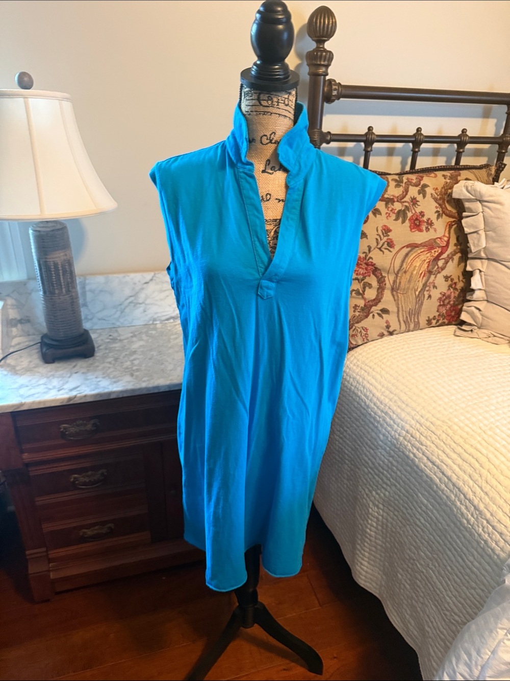 Frank & Eileen Bright Turquoise Sleeveless Polo Dress